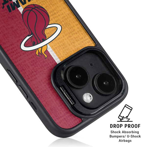 NBA Miami Heat Canvas iPhone 15 Kickstand Case